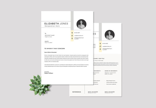 Light Beige Resume and Cover Letter Layout CMYK