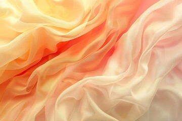 Flowing Abstract Fabric Texture in Warm Orange and Cream Gradient – Soft Wave Background Design