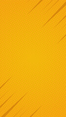 Bright yellow halftone vertical background with fast lines. Vector illustration