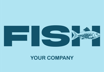 business word cloud,negative space logo for fish company