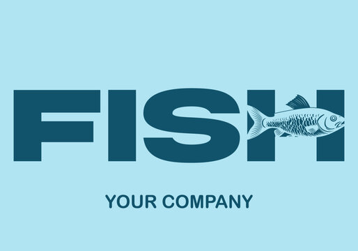 business word cloud,negative space logo for fish company