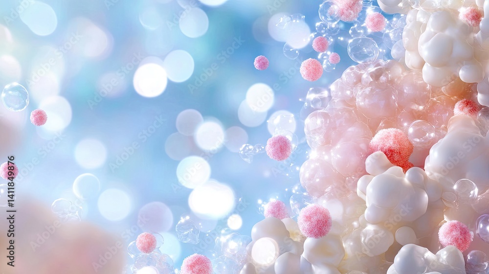 Aufkleber abstract colorful background with soft bubbles and blurred lights