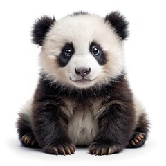Fototapeta premium Cute baby panda isolated on white background.