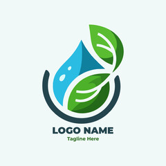 Eco friendly sustainability logo for environmental branding using renewable energy biodegradable organic product and green lifestyle

