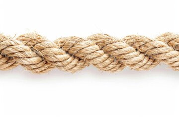 Fototapeta premium Natural jute rope woven together, showcasing intricate twists and textures against a clean background isolated on transparent background