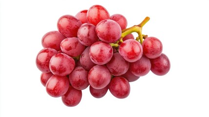Fototapeta premium Fresh and Juicy Red Grapes Bunch on White Background for Healthy Eating or Culinary Concepts