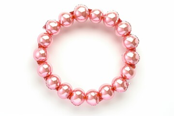 Fototapeta premium A delicate pink elastic bracelet adorned with glossy beads, capturing a sense of playful elegance in simple fashion isolated on transparent background