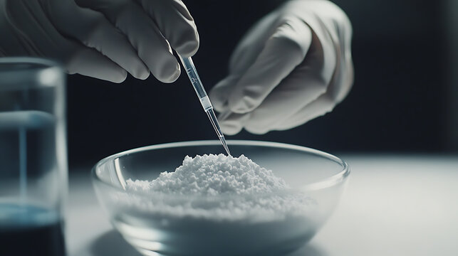 Technician analyzing lithium purity levels in a lab setting. Featuring scientific analysis