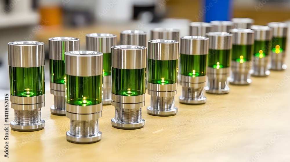 Poster advanced metallic coatings reflecting laser beams laboratory product showcase controlled environment