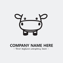 Cow illustration black and white for logo company vector image
