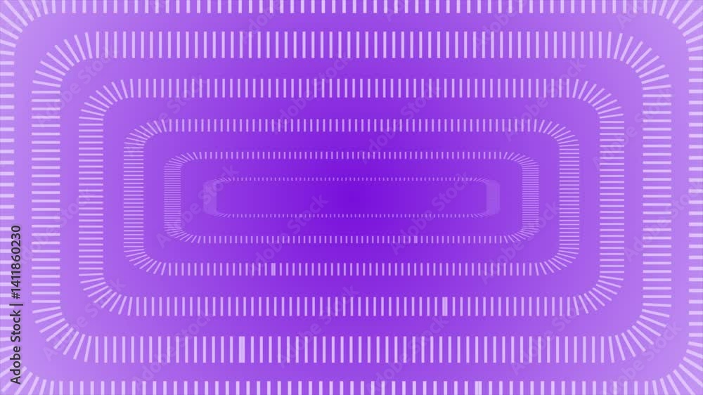 Poster purple color rotating multiple lines in square tunnel seamless design geometrical background