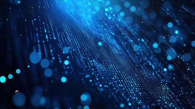 Digital Image. Abstract Graphic Nodes with Futuristic Blue Lines on Technological Background