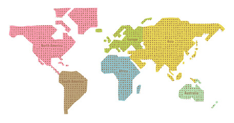 Hand drawn colorful world map © Kbiscuit