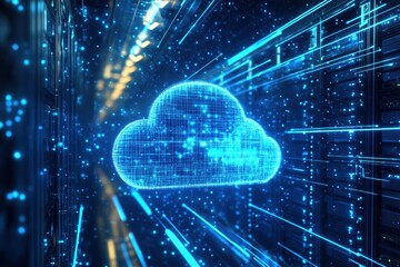 Digital Storage. Cloud Technology for Online Space and Computer Network
