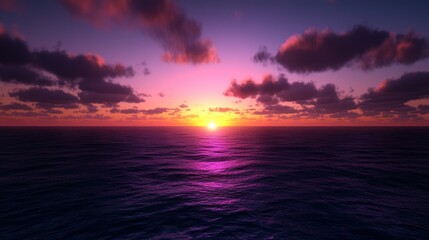 Fototapeta premium Dramatic sunset over calm ocean