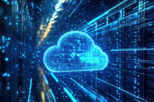 Digital Storage. Cloud Technology for Online Space and Computer Network