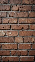 Obraz premium Rustic brown brick wall texture subtly lit deep shadows. AI Generated