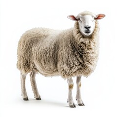 Fototapeta premium Detailed Close-Up of a Fluffy Sheep in Natural Setting