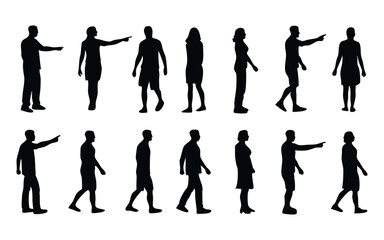 Fototapeta premium People vector silhouette set 