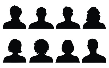 People head vector silhouette set 