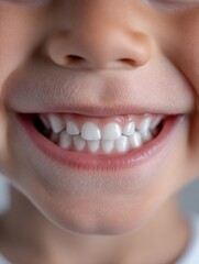 Fototapeta premium A child's bright smile after a successful dental checkup, showcasing healthy teeth - clean clinic healthy