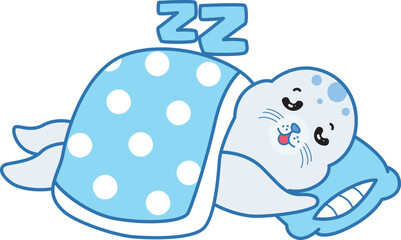 Cute Seal vector icon. Funny baby Seal animal series stock illustration. Life of fluffy Seal designs.