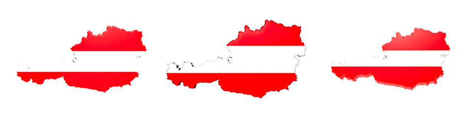 Fototapeta premium Austria Map with National Flag Overlay on Transparent Background