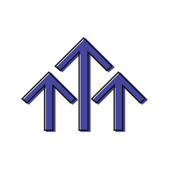 Blue arrows of business sales growth. Business success graph chart with arrow. Vector illustration design.