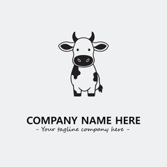 Cow illustration black and white for logo company vector image
