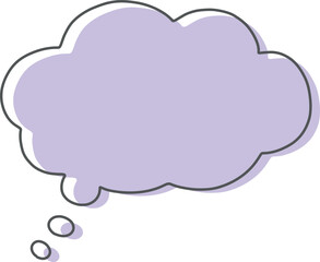 カラフルな考える吹き出しのイラスト素材