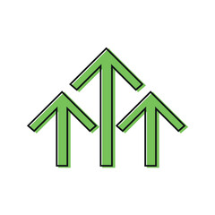 Green arrows of business sales growth. Business success graph chart with arrow. Vector illustration design.