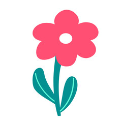 Simple vector flower illustration on transparent background