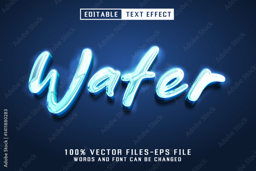 Poster water 3d text - editable text effect