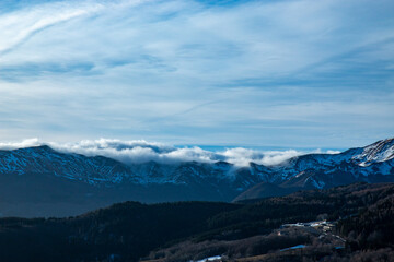 snowy mountains of the northern apennines mount cimone winter mountaineering