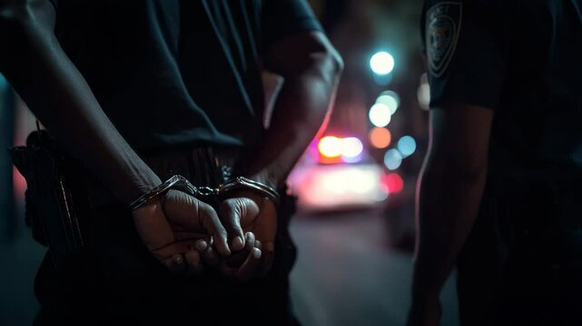 Man getting arrested and handcuffed