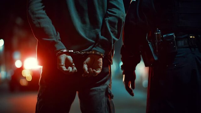 Man getting arrested and handcuffed