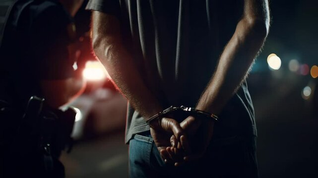 Man getting arrested and handcuffed