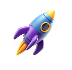 Colorful 3D Rocket Ready on transparent background. Rocket icon, rocket icon png, 3d rocket, 3d render rocket icon.
