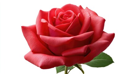 Crimson Rose: A close-up capture of a vibrant crimson rose, its delicate petals unfurling in full bloom, embodying the essence of romance and beauty.