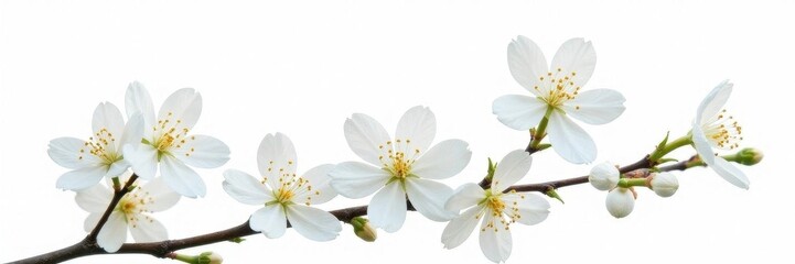 Obraz premium Delicate white jasmine blossoms, watercolor painted, isolated on white , pastel, picture