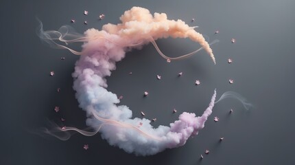 A dreamy pastel cloud wreath, ideal for serene or whimsical designs.