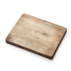 Fototapeta premium Rustic Wooden Cutting Board on White Background for Kitchen Use