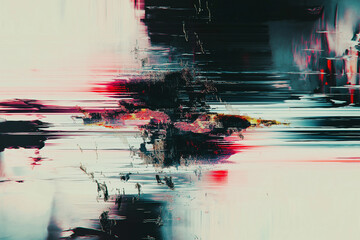 Abstract futuristic cyberpunk displacement map for 3d rendering. Random distorted black white broken glitch screen background. Digital as manual, lo-fi retro video noise overlay