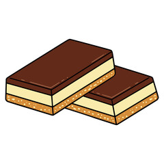 Nanaimo bars canada traditional food sweet snack flat color vector illustration template design