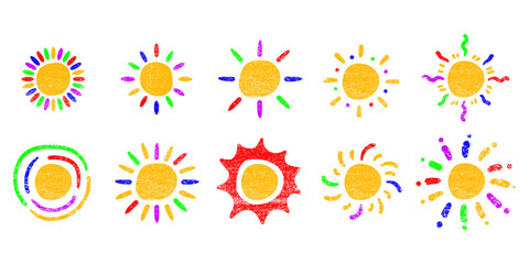 Colorful Hand-Drawn Sun Illustration