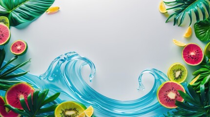 A tropical fruit wave background, offering a refreshing and lively vibe to your designs.