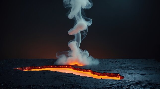 An intense lava explosion against a dark horizon, adding drama and power to your visuals.