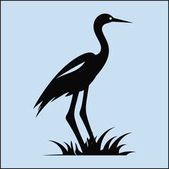 Silhouette of a Heron, Bird