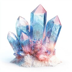 Colorful Crystal Formation with Sharp Edges and Vibrant Hues