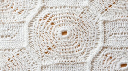 Detailed vintage crochet lace background pattern for handmade textile art and cozy decor